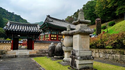 Autumn scenery of beautiful temples in South Korea