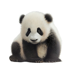 Obraz premium cute baby panda on transparent background, giant panda