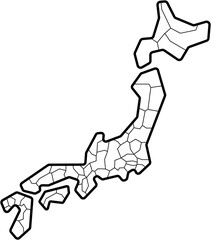 drawing of japan map.