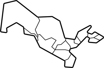 drawing of uzbekistan map.