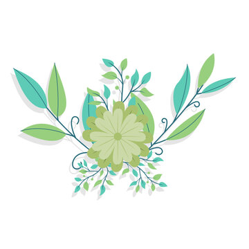 Flat floral arrangement illustration, it fits for wedding invitation template element