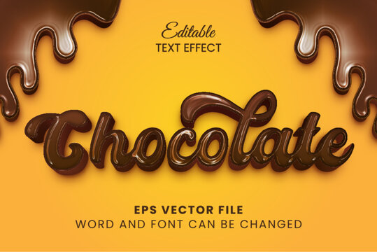 Chocolate 3d vector text effect