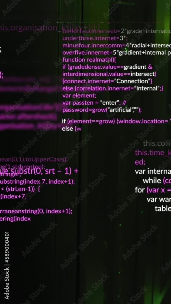 Poster animation of data processing over server room