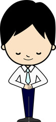 笑顔でお辞儀をする男性のイラスト