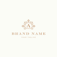Luxury Letter A Classic Vintage Ornament Logo