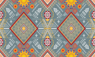 Ikat ethnic vector abstract beautiful art. Ikat seamless pattern for background,fabric,wrapping,clothing,wallpaper,Batik,carpet,embroidery style