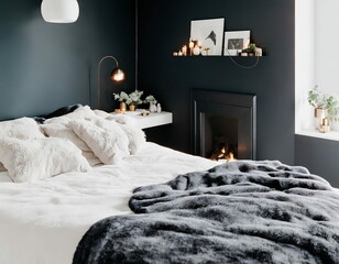 Serene Slumber: Cozy Gray Comforter Bed Invites You to a Night of Restful Sleep