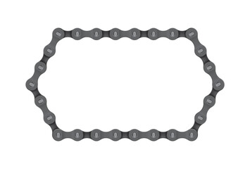 Fototapeta premium Vector line realistic bike chain frame. Isolated on white background.