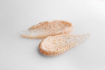 Sample of natural scrub on white background