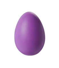 One purple Easter egg isolated on white
