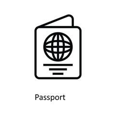 Passport  Vector  outline Icons. Simple stock illustration stock