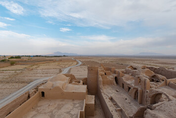 Sar Yazd Castle (Saryazd) ancient clay fortress in Yazd Province, Iran