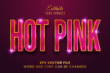 Glitter hot pink 3d vector text effect