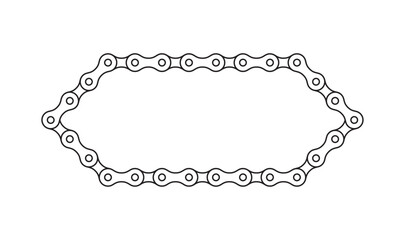 Vector line bike chain frame. Isolated on white background.