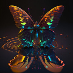 Fototapeta na wymiar symbiotic butterfly beyond belief generative AI