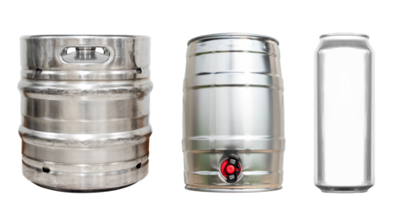 Shiny beer keg large and small size and aluminum slim can