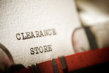 Clearance store text