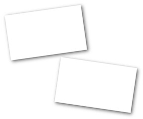 Blank White Business Cards on Transparent Background