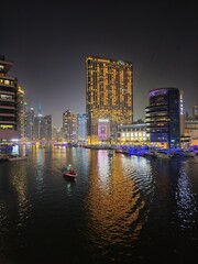 city skyline at night