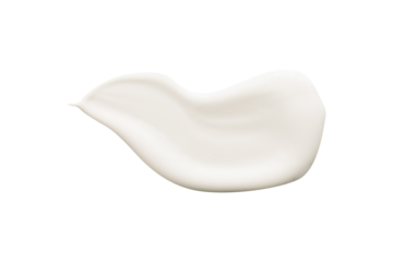 White cream swatch isolated for cosmetic element