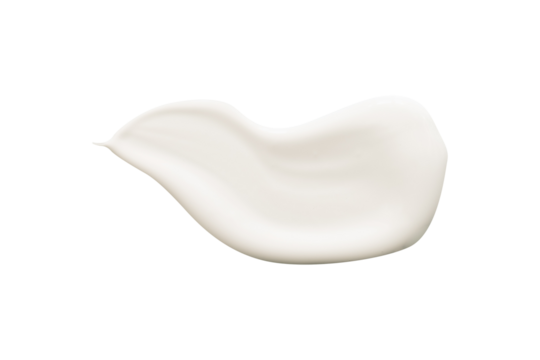 White cream swatch isolated for cosmetic element