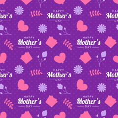 Happy Mother Day Seamless Pattern Design in Element Decoration Template Hand Drawn Cartoon Flat Illustration