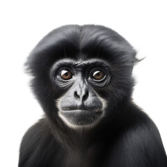 Fototapeta premium Captivating Close-Up Gibbon Monkey Headshot, Front View. Generative AI
