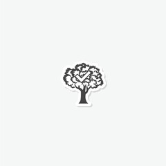 Tree with ok tick sticker icon 