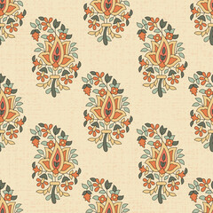 Vector Indian royal paisley repeats seamless pattern background. Digital textile print. Vector illustration