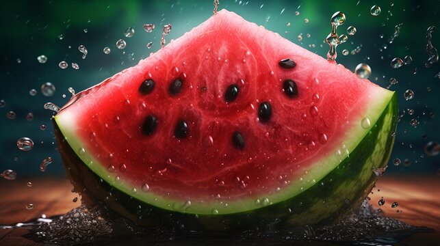 Refreshing and appetizing image of a watermelon