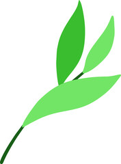 Easter Day Leaf and Twig Flat Hand Drawn Illustration