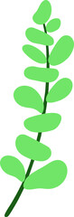 Easter Day Leaf and Twig Flat Hand Drawn Illustration
