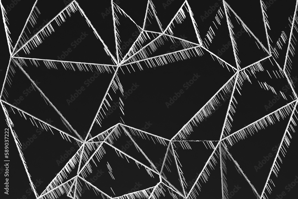 Wall mural black and white geometric pattern with a rough texture background. background texture wall and have 
