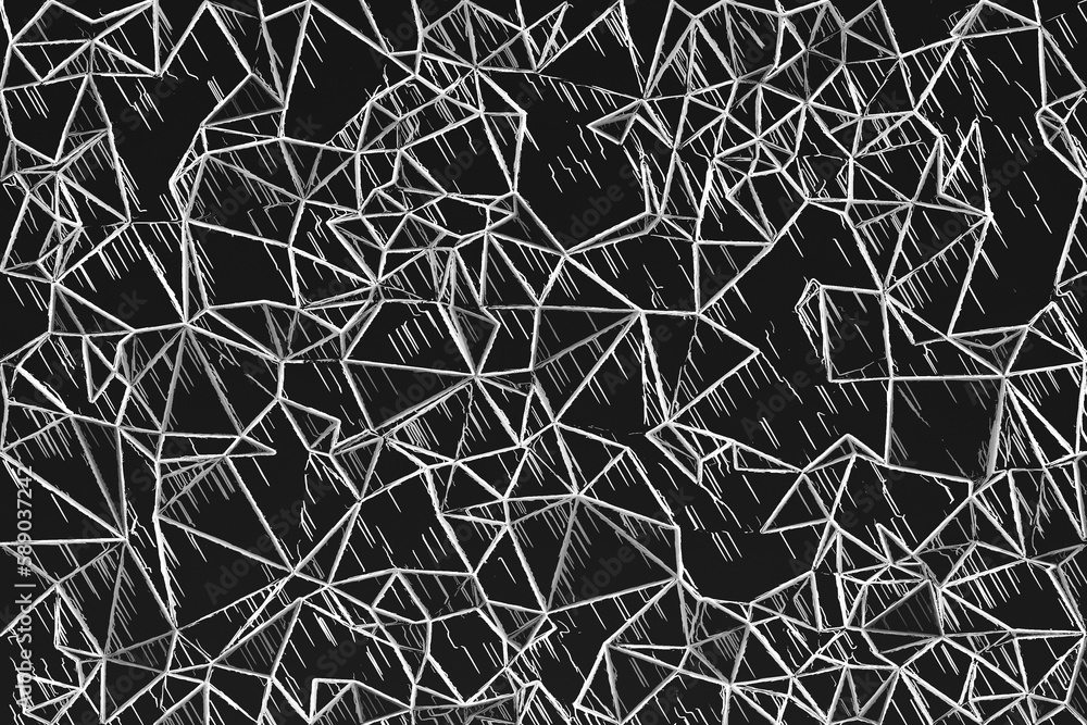 Wall mural black and white geometric pattern with a rough texture background. background texture wall and have 
