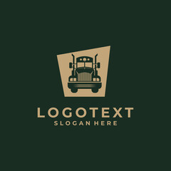 negative space truck logo design