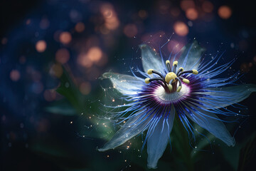 Passiflora caerulea. Big beautiful flower. Blue passion flower