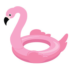 Flamingo lifebuoy isolated on white background.