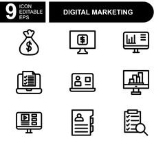 digital marketing icon or logo isolated sign symbol vector illustration - Collection of high quality black style vector icons 
