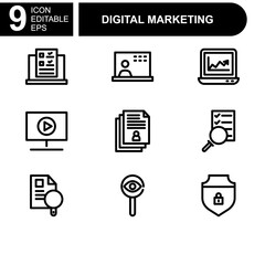 digital marketing icon or logo isolated sign symbol vector illustration - Collection of high quality black style vector icons 
