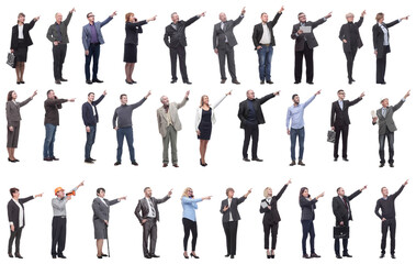 Fototapeta premium group of business people showing thumbs up isolated