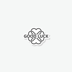  Good luck icon sticker isolated on white