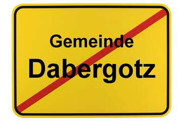 Illustration eines Ortsschildes der Gemeinde Dabergotz in Brandenburg