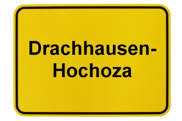 Illustration eines Ortsschildes der Gemeinde Drachhausen-Hochoza in Brandenburg