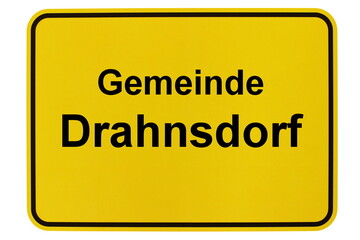 Illustration eines Ortsschildes der Gemeinde Drahnsdorf in Brandenburg