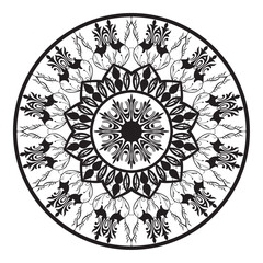Mandala Ethnic decorative element. Hand drawn backdrop Islamic,  Indian, and ottoman motifs. Boho style Vector for colouring page for adults