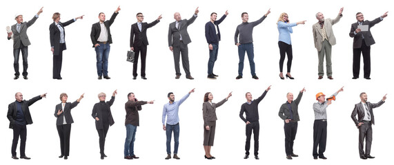 Fototapeta na wymiar group of business people showing thumbs up isolated