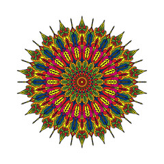 Mandala spiritual symbol isolated on white background. Indian ornament. Elements for design greeting card, invitation, tattoo, yoga and spa symbol stock 