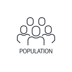 The totality of people. Population. Demography. Vector linear icon isolated on white background.