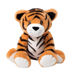 Vibrant Orange Tiger Plush Toy: Close-up Cuteness. Generative AI
