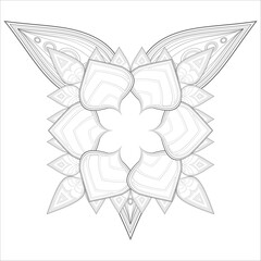 Obraz premium Coloring Books for adults. Hand drawn flowers in zentangle style for t-shirt design or tattoo and coloring book